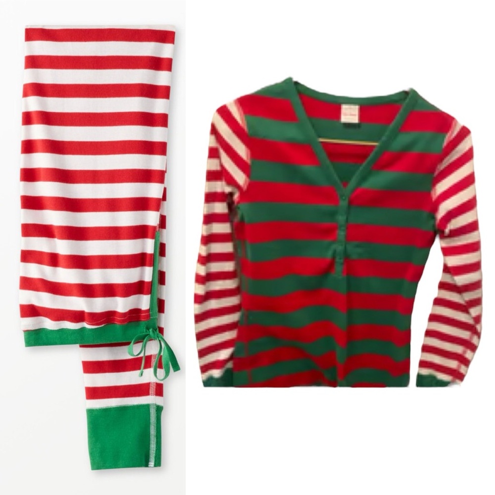 Hannah Andersson Henley top and jogger holiday Christmas pajama set Size S